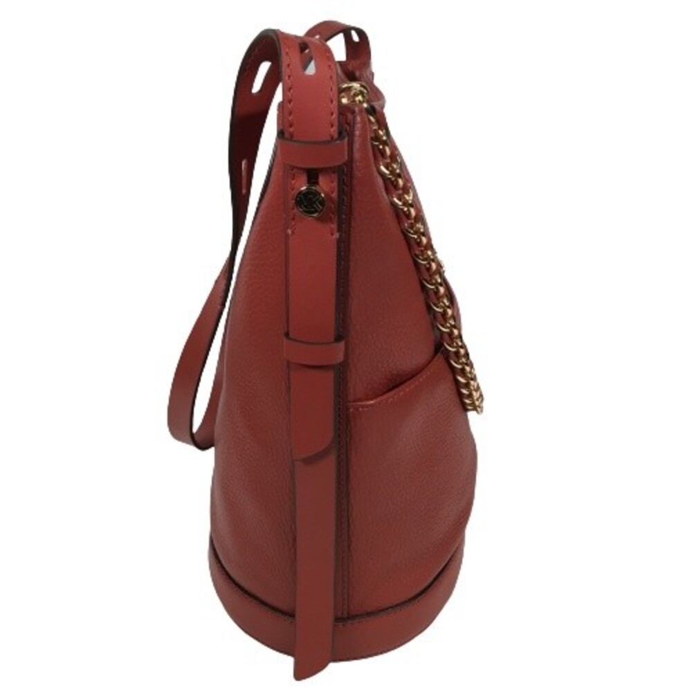 Michael Kors Reese Red Terracotta Pebbled Leather Hobo Shoulder Bag MRP $358 - Picture 5 of 16